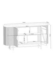 Light Grey Valencia Marble Mango Wood Large Sideboard - Image 4 of 11
