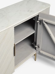 Light Grey Valencia Marble Mango Wood Large Sideboard - Image 5 of 11