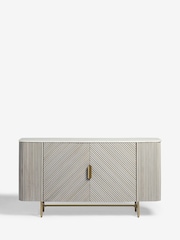 Light Grey Valencia Marble Mango Wood Large Sideboard - Image 7 of 11