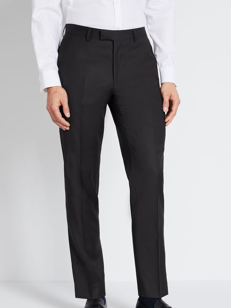 MOSS x Cerruti Black Tailored Fit Twill Suit Trousers - Image 1 of 3