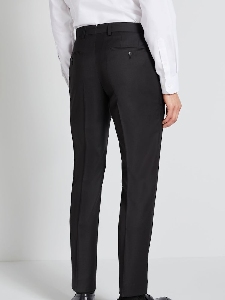 MOSS x Cerruti Black Tailored Fit Twill Suit Trousers - Image 2 of 3