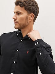 Black Regular Fit Long Sleeve Oxford Shirt - Image 3 of 4