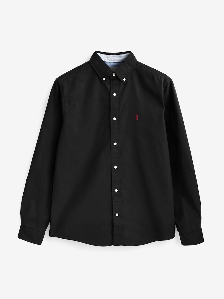 Black Regular Fit Long Sleeve Oxford Shirt - Image 4 of 4