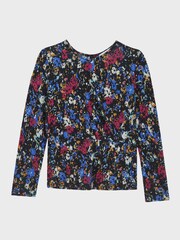 Reiss Navy Print Jackie Printed Jersey Top - Image 2 of 6
