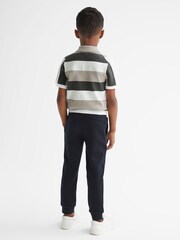 Reiss Grey Herald Junior Half Zip Colourblock Polo T-Shirt - Image 5 of 7