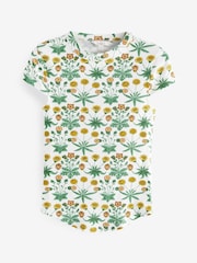 Morris & Co. Daisy Ecru Cream - Ribbed Short Sleeve Curved Neck Top - Image 5 of 5