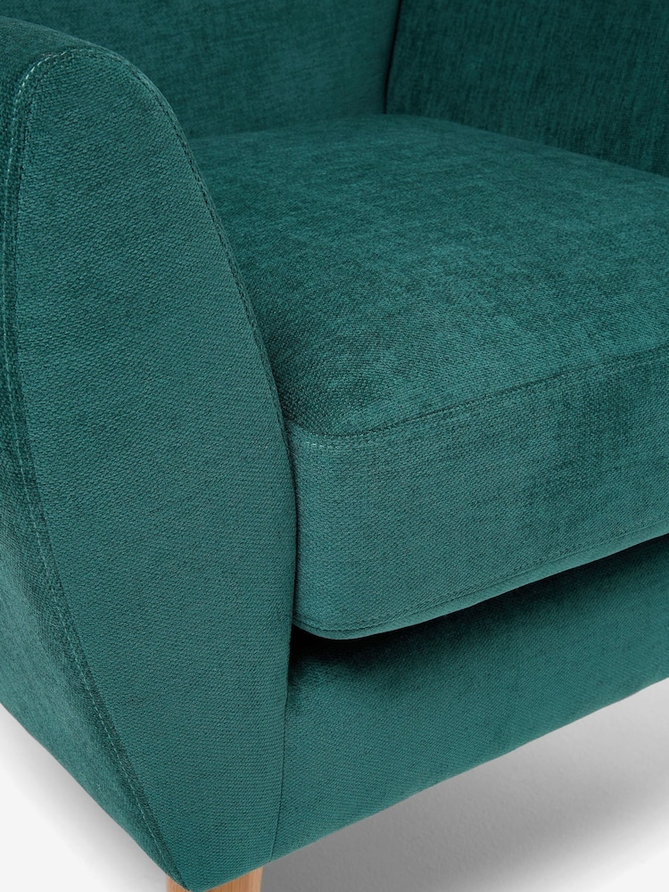 Fine Chenille Dark Teal Wilson II Highback Armchair - Image 2 of 8