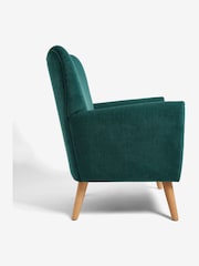 Fine Chenille Dark Teal Wilson II Highback Armchair - Image 6 of 8