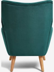 Fine Chenille Dark Teal Wilson II Highback Armchair - Image 7 of 8