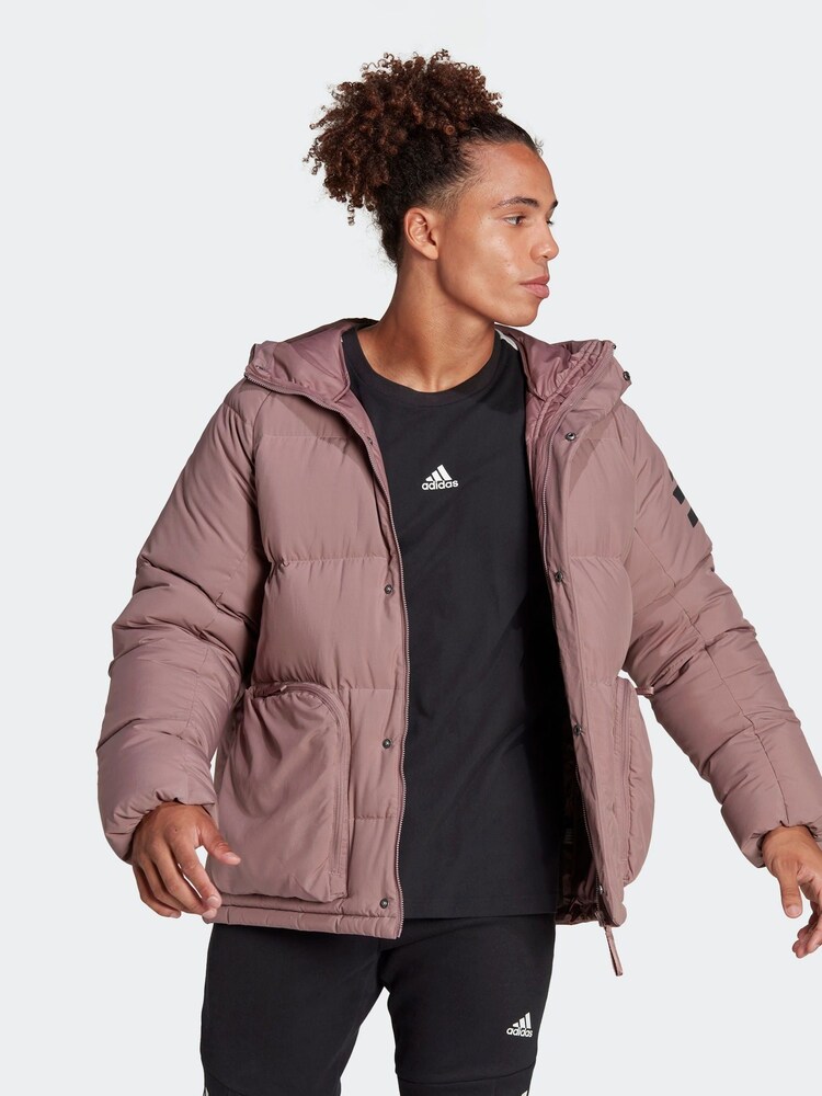 adidas Purple Utilitas Hooded Down Jacket - Image 1 of 6