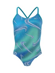 Nike Blue Tie Dye Swimsuit - Image 1 of 3