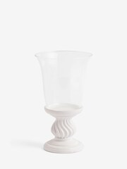 White Pleat Hurricanes Candle Holders - Image 4 of 4