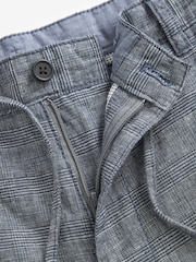 Blau kariert - Shorts mit hohem Leinenanteil, normale Passform - Bild 7 von 8