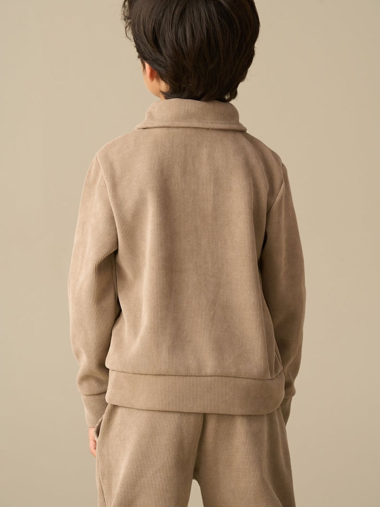 Angel & Rocket Natural Adam Textured Zip Neck Jumper - Image 4 of 4