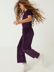 FatFace Purple Star Velour Jumpsuit - Image 1 of 5
