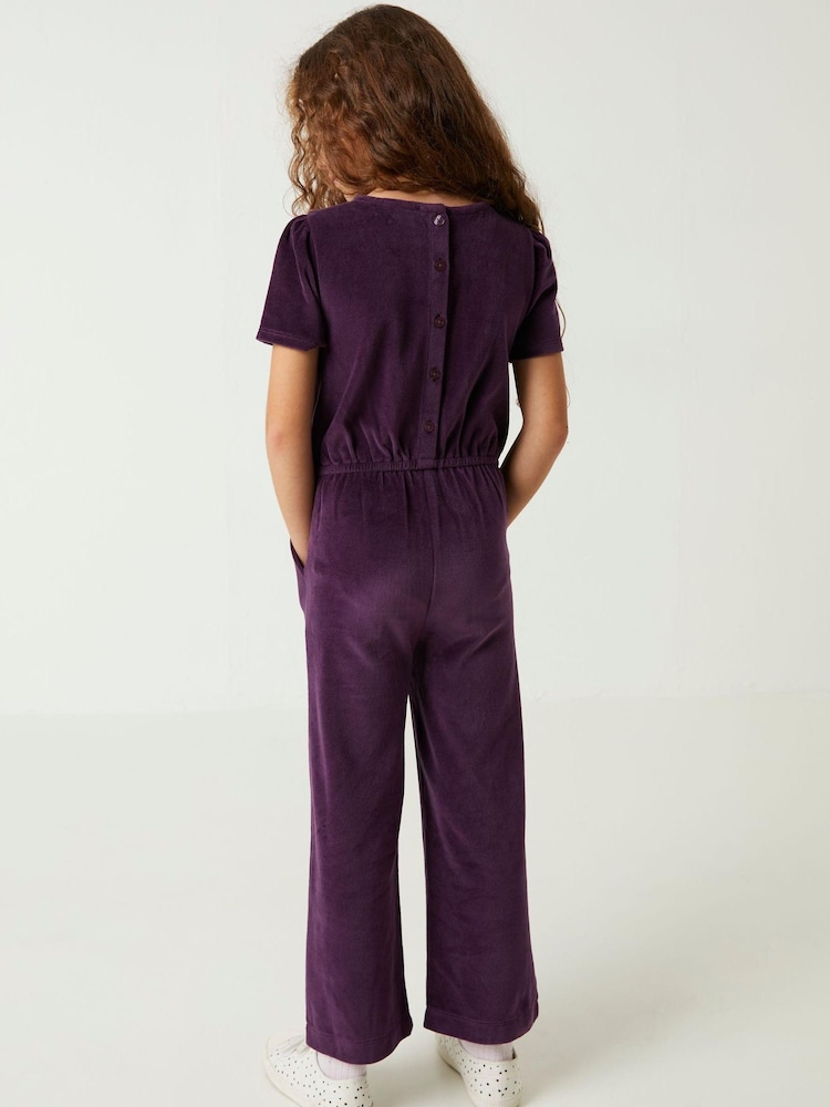 FatFace Purple Star Velour Jumpsuit - Image 2 of 5