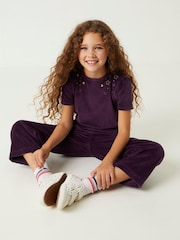 FatFace Purple Star Velour Jumpsuit - Image 3 of 5