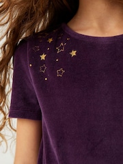 FatFace Purple Star Velour Jumpsuit - Image 4 of 5