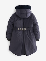 Granatowy - Nieprzemakalny płaszcz Baker By Ted Baker z paskiem - Image 10 of 17