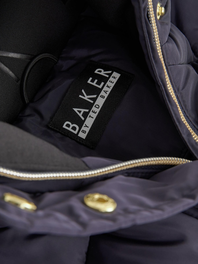 Granatowy - Nieprzemakalny płaszcz Baker By Ted Baker z paskiem - Image 12 of 17