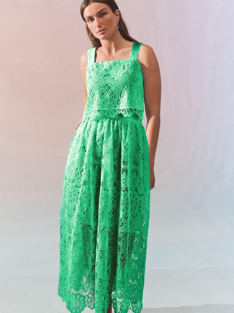 Green Lace Co-ord Maxi Skirt - Image 1 of 5 Green Lace Co-ord Maxi Skirt - Image 1 of 5