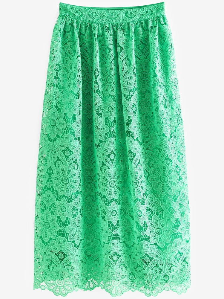 Green Lace Co-ord  Maxi Skirt - Image 5 of 5
