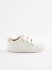 White/Pink Wide Fit (G) Touch Fastening Trainers - Image 2 of 6