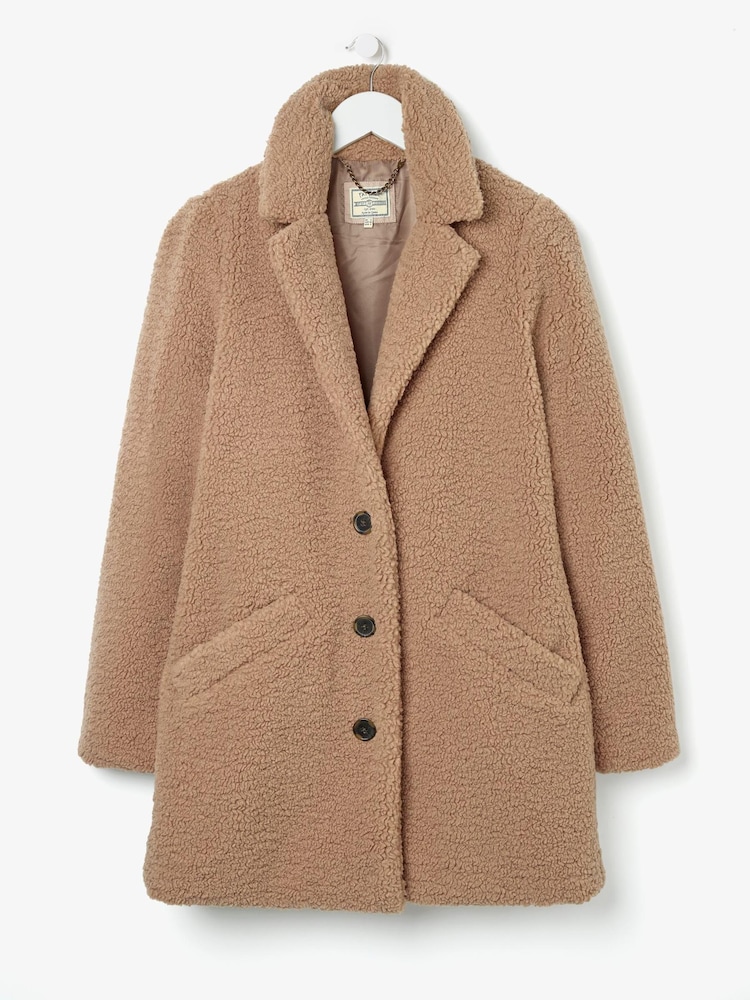 FatFace Natural Tanya Teddy Coat - Image 4 of 4