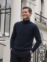 Pure Collection Mens Cashmere Roll Neck Sweater - Image 1 of 3