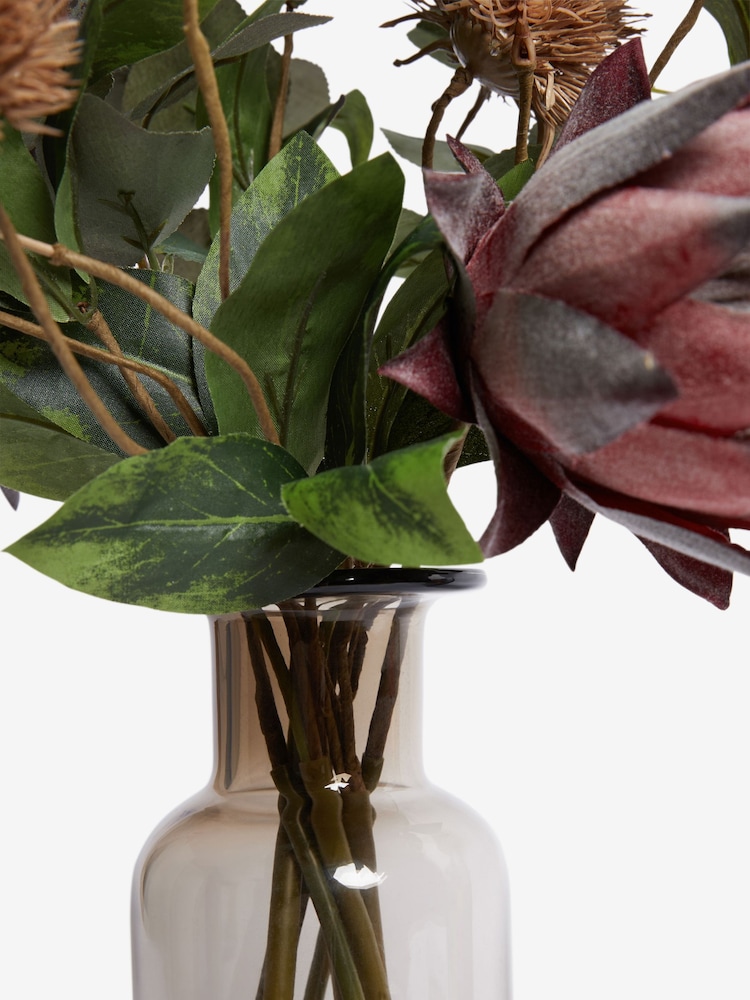 Burgundy Red Artificial Protea Floral Arrangement - Image 3 of 3