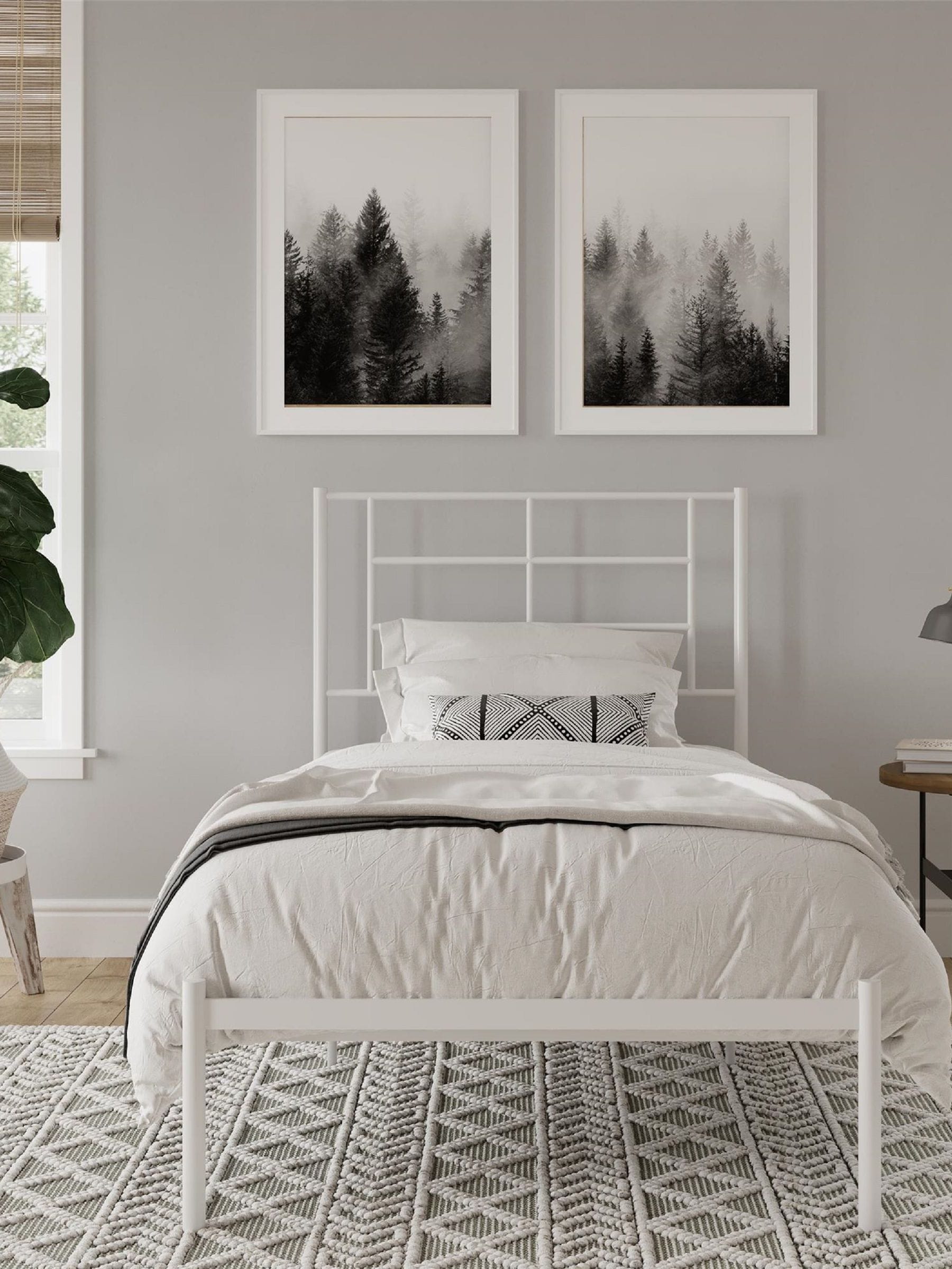 B&Q - Home Jensen Metal Bed WhiteKing Size - Image 3