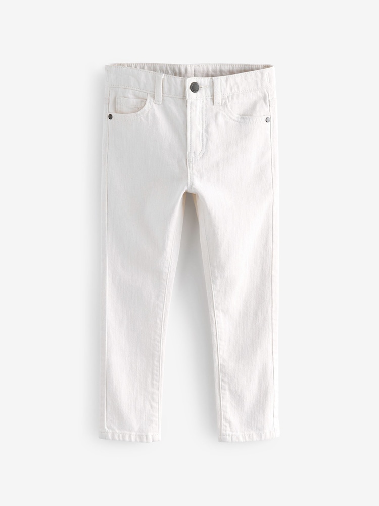 Natural Ecru Skinny Fit Cotton Rich Stretch Jeans (3-17yrs) - Image 1 of 2