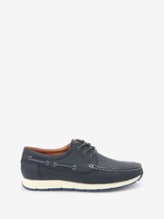 Navy Blue Leather Boat Shoes - Image 2 of 5