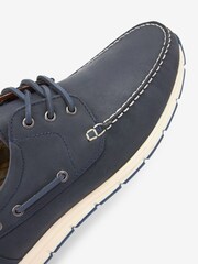 Navy Blue Leather Boat Shoes - Image 5 of 5