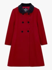 Trotters London Red Wool Scalloped Edge Coat - Image 2 of 4