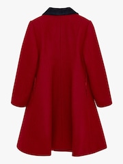 Trotters London Red Wool Scalloped Edge Coat - Image 3 of 4