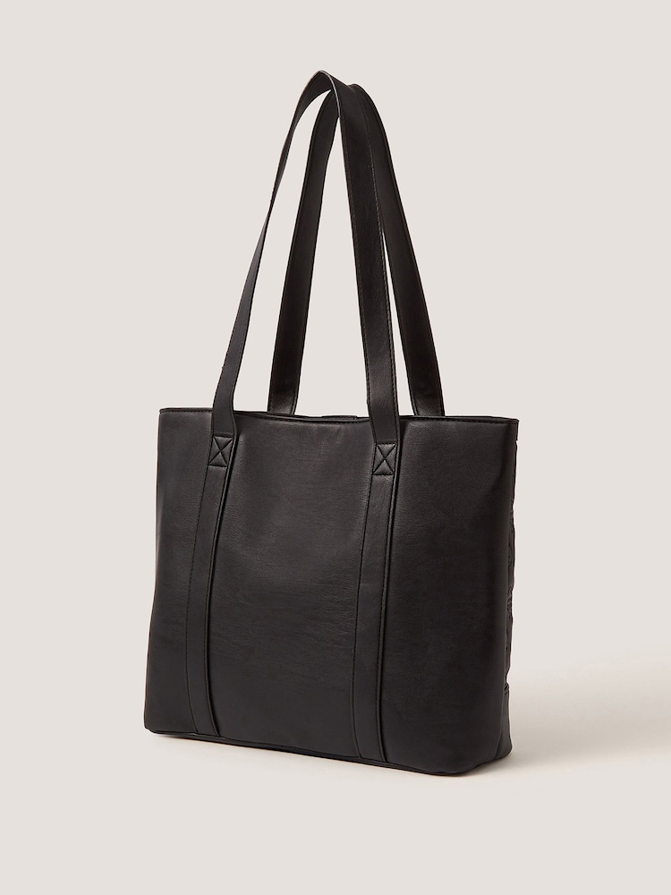 Monsoon Black Bow Quilted School Tote Bag - Image 2 of 4 Monsoon Black Bow Quilted School Tote Bag - Image 2 of 4