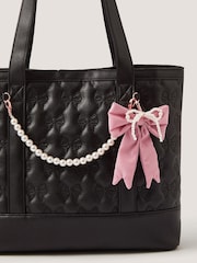 Monsoon Black Bow Quilted School Tote Bag - Image 3 of 4