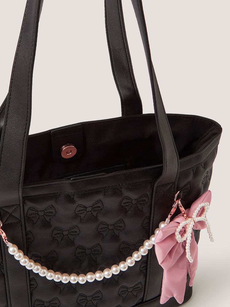 Monsoon Black Bow Quilted School Tote Bag - Image 4 of 4 Monsoon Black Bow Quilted School Tote Bag - Image 4 of 4