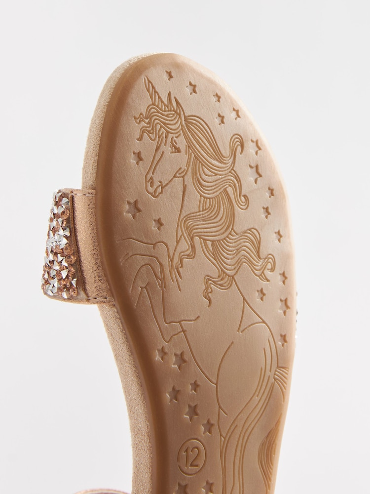 Rose Gold Crystal Occasion Jewel Sandals - Image 7 of 7