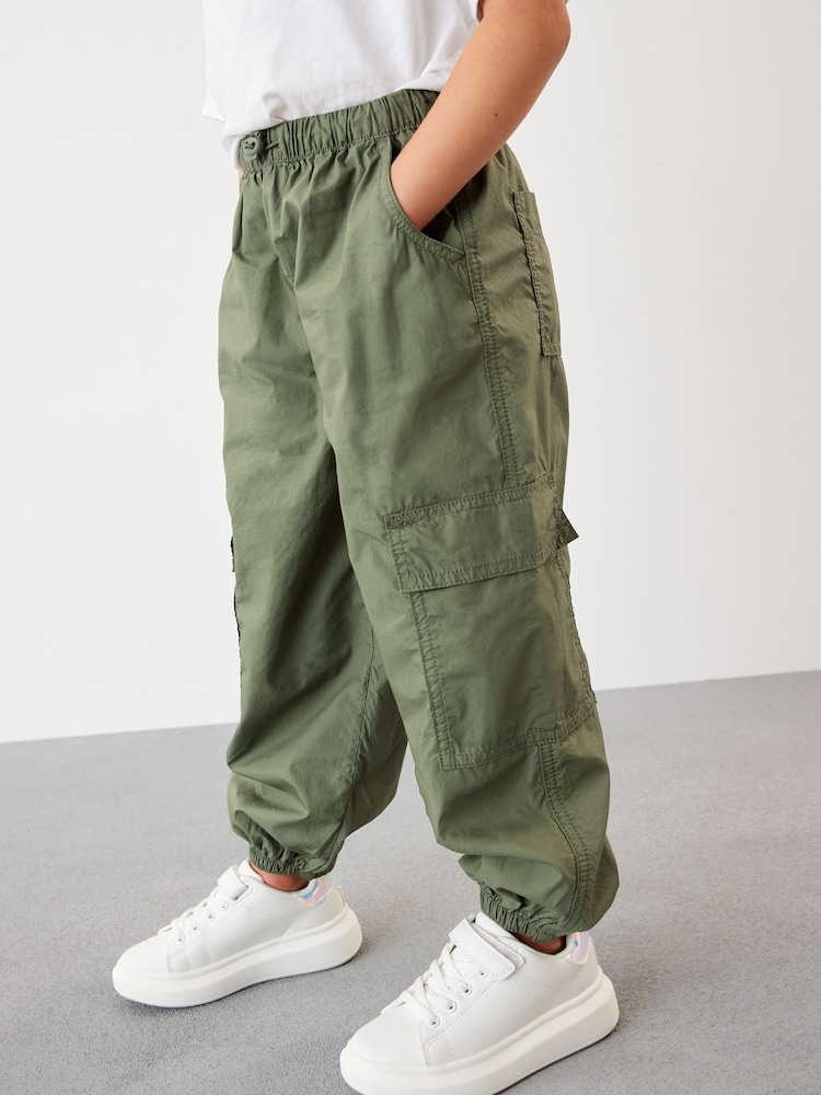 Khaki Green Parachute Cargo Cuffed Trousers (3-16yrs) - Image 1 of 7