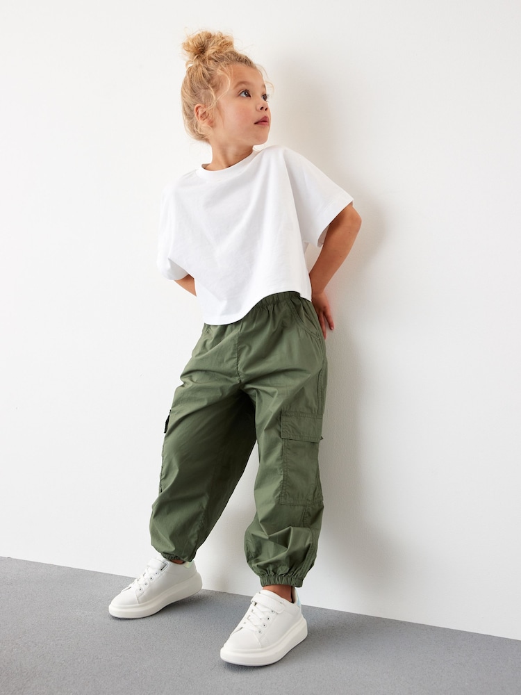 Khaki Green Parachute Cargo Cuffed Trousers (3-16yrs) - Image 2 of 7