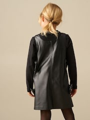 Angel & Rocket Black Briony Faux Leather Pinny Dress Set - Image 2 of 4