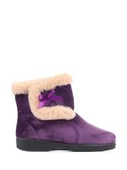 Pavers Purple Pavers Black Wide Fit Slipper Boots - Image 1 of 5