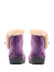 Pavers Purple Pavers Black Wide Fit Slipper Boots - Image 2 of 5