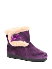 Pavers Purple Pavers Black Wide Fit Slipper Boots - Image 3 of 5