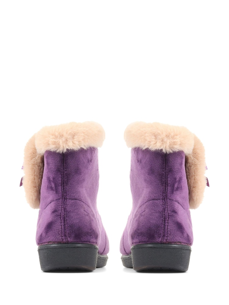 Pavers Purple Pavers Black Wide Fit Slipper Boots - Image 3 of 5