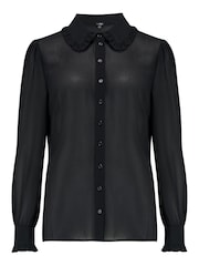 Pour Moi Black Nico Frill Shirt - Image 4 of 5
