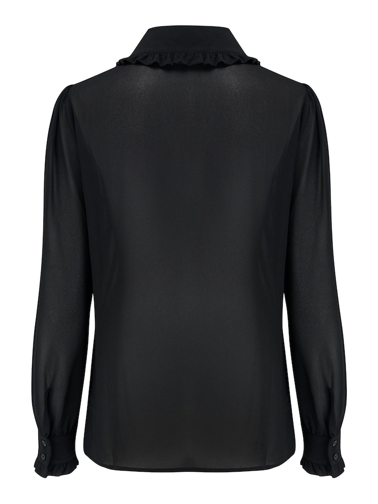 Pour Moi Black Nico Frill Shirt - Image 5 of 5