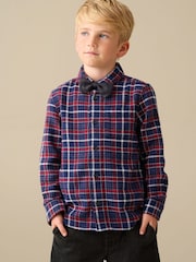 Angel & Rocket Blue Abel Check Shirt With Bow Tie - Image 1 of 3